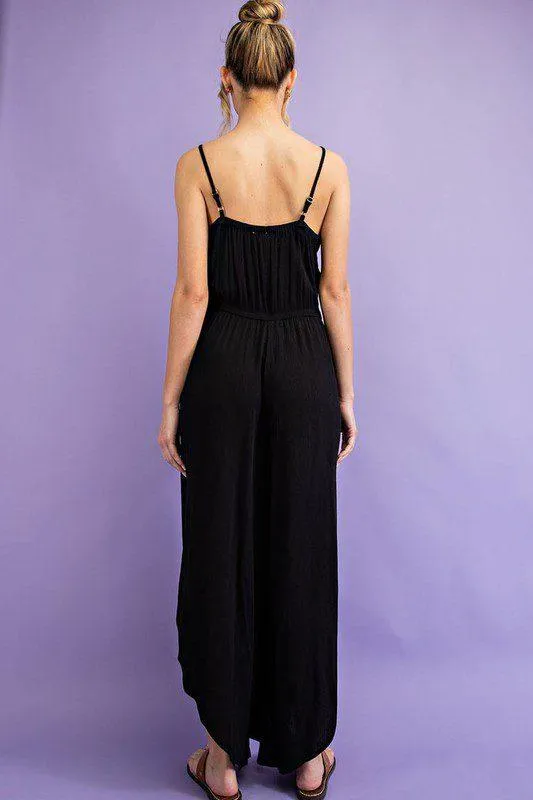 Embroidered V-Neck Jumpsuit