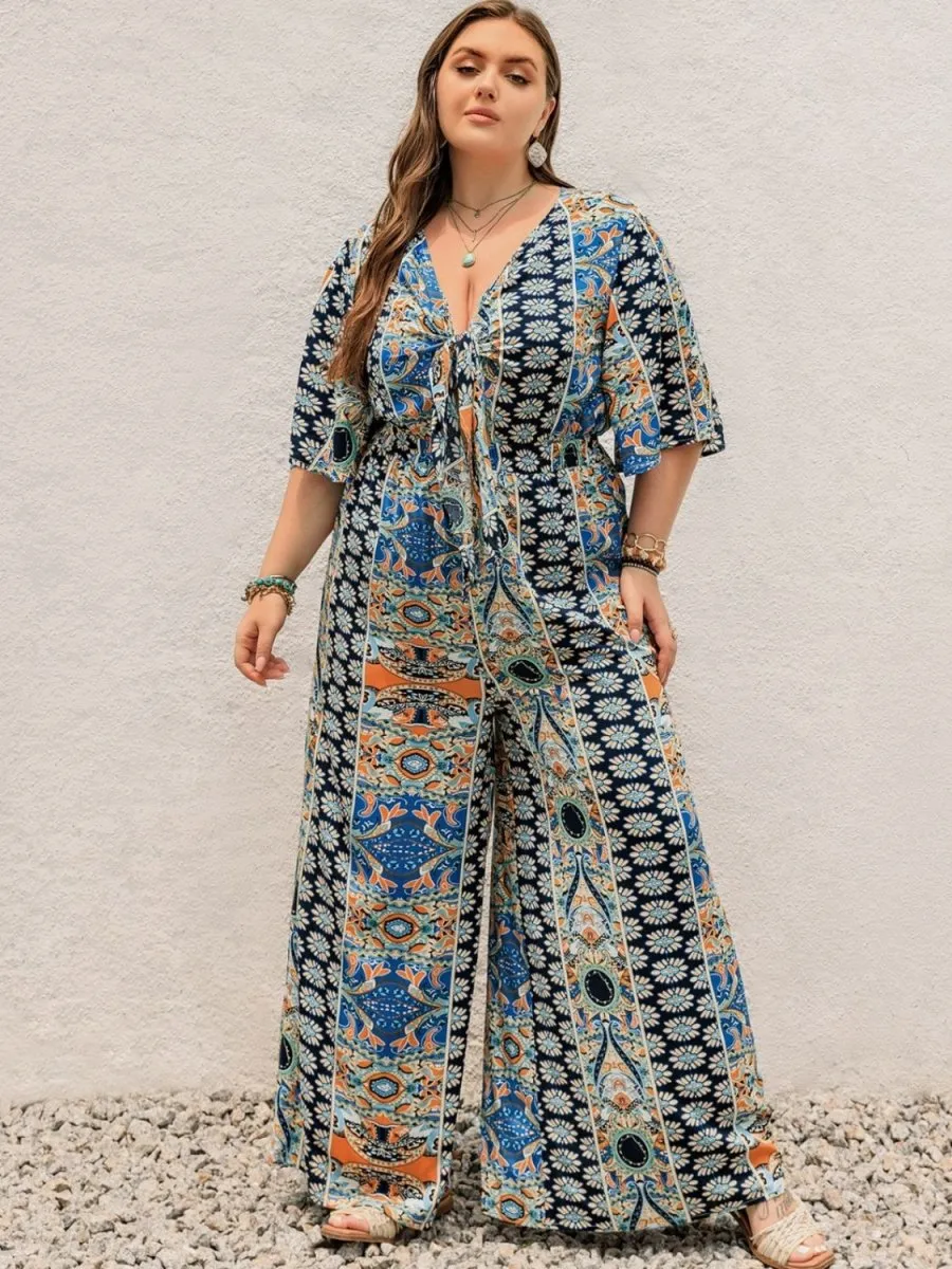 Festival Vibes Plus Size Womens Jumpsuit