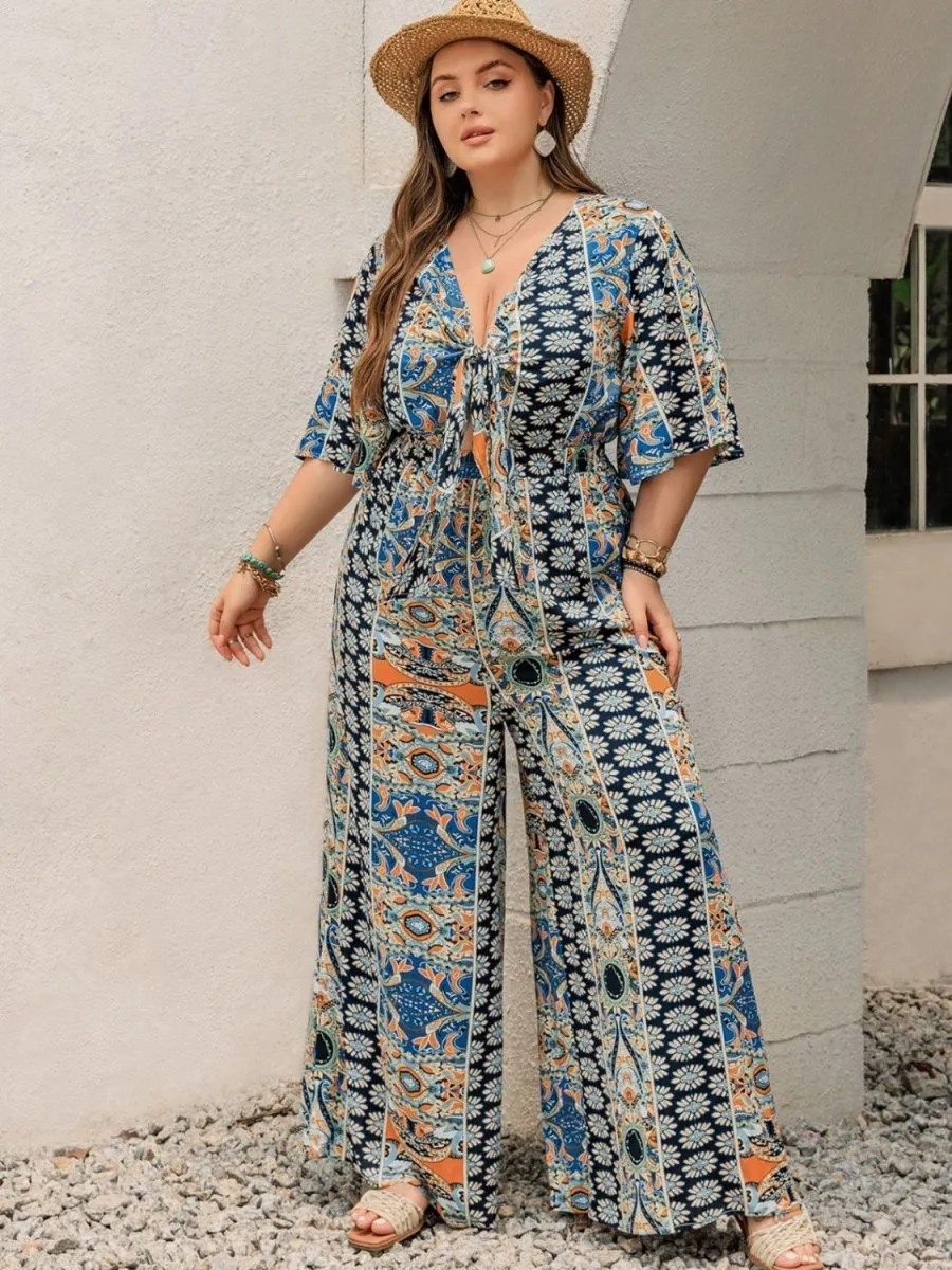 Festival Vibes Plus Size Womens Jumpsuit