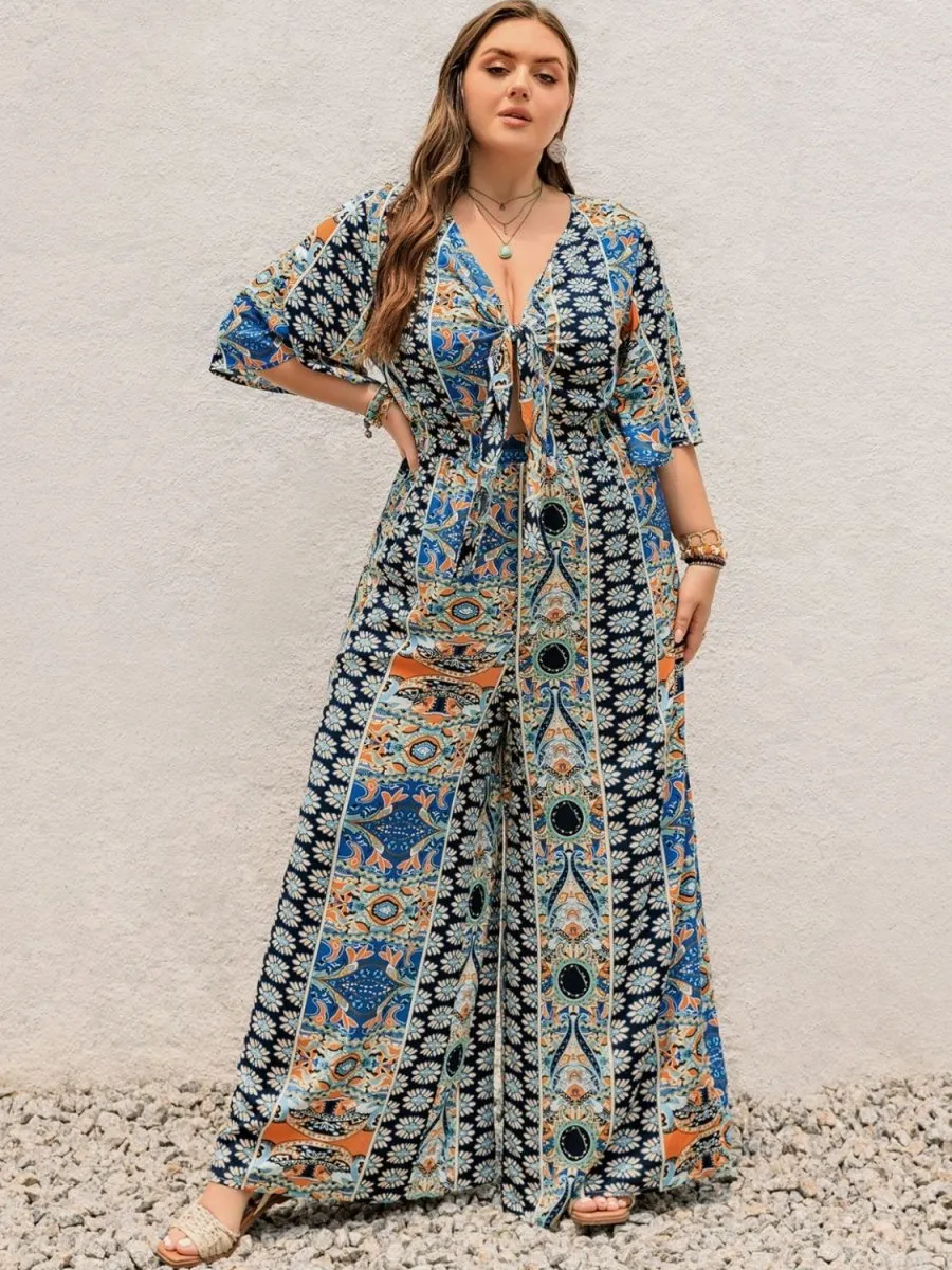Festival Vibes Plus Size Womens Jumpsuit