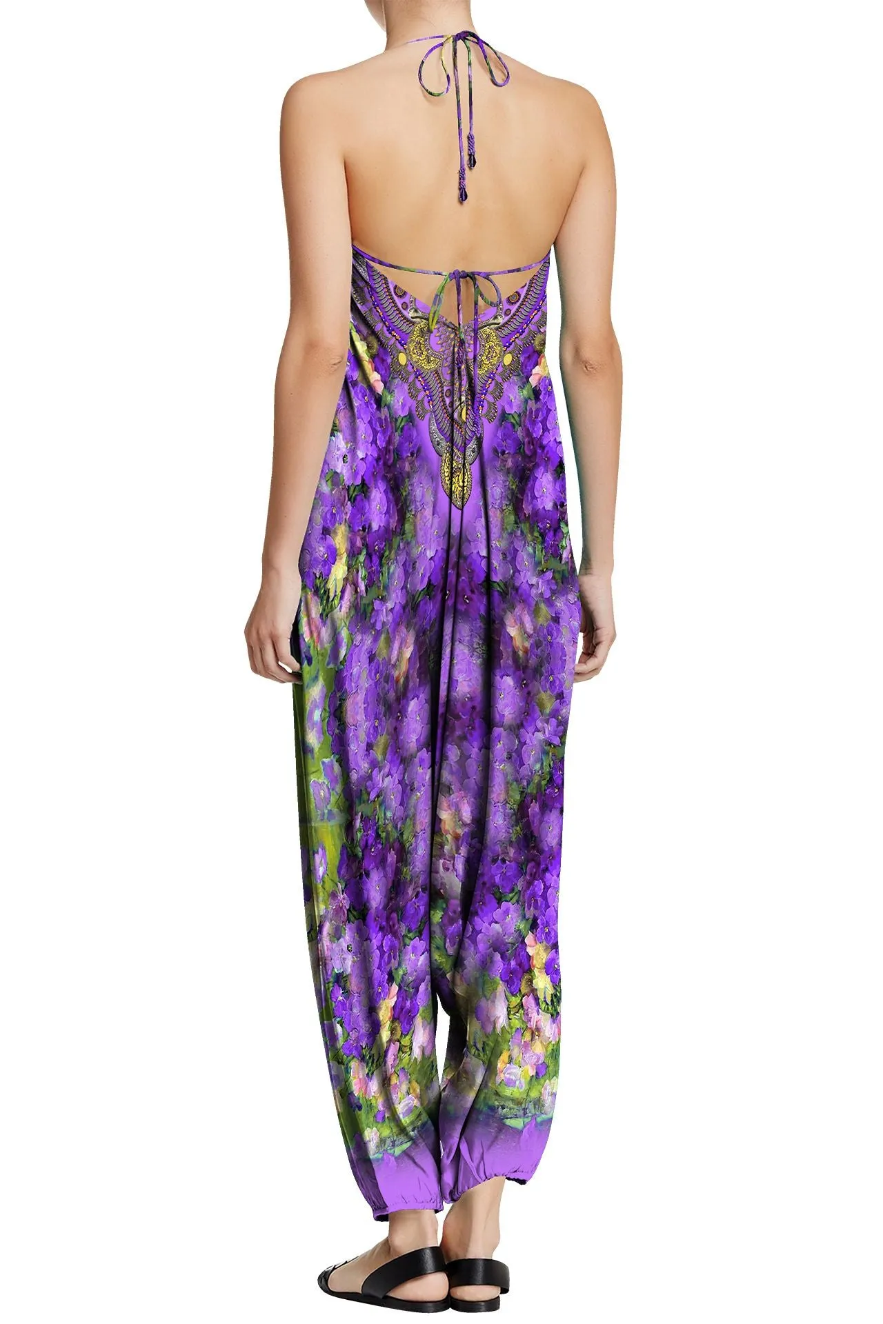 Floral Print Jumpsuit in Purple