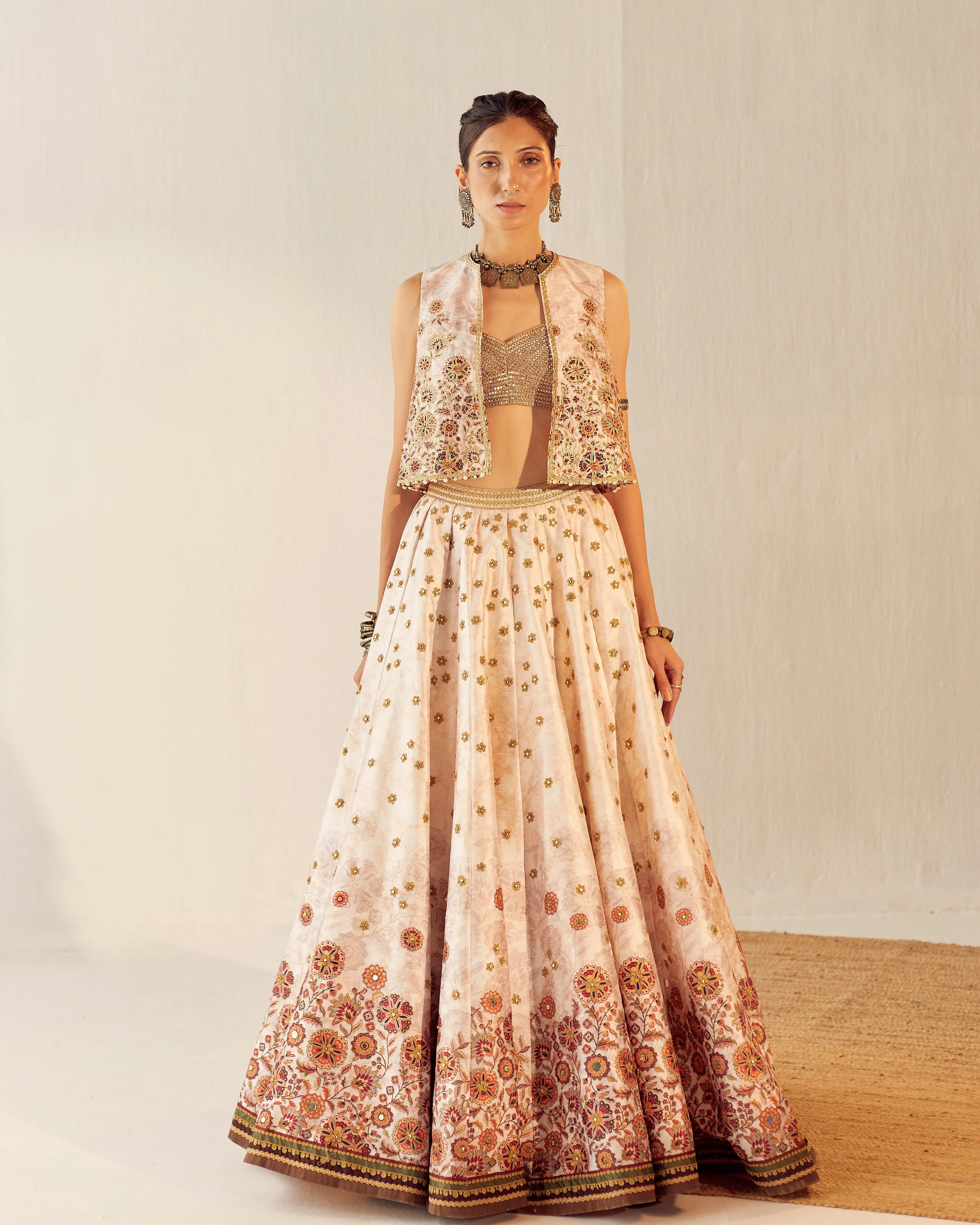 Floral Spray Lehenga Set