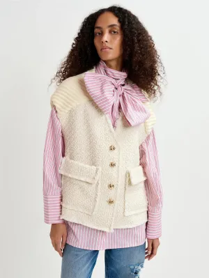Gilet in Tweed Bianco