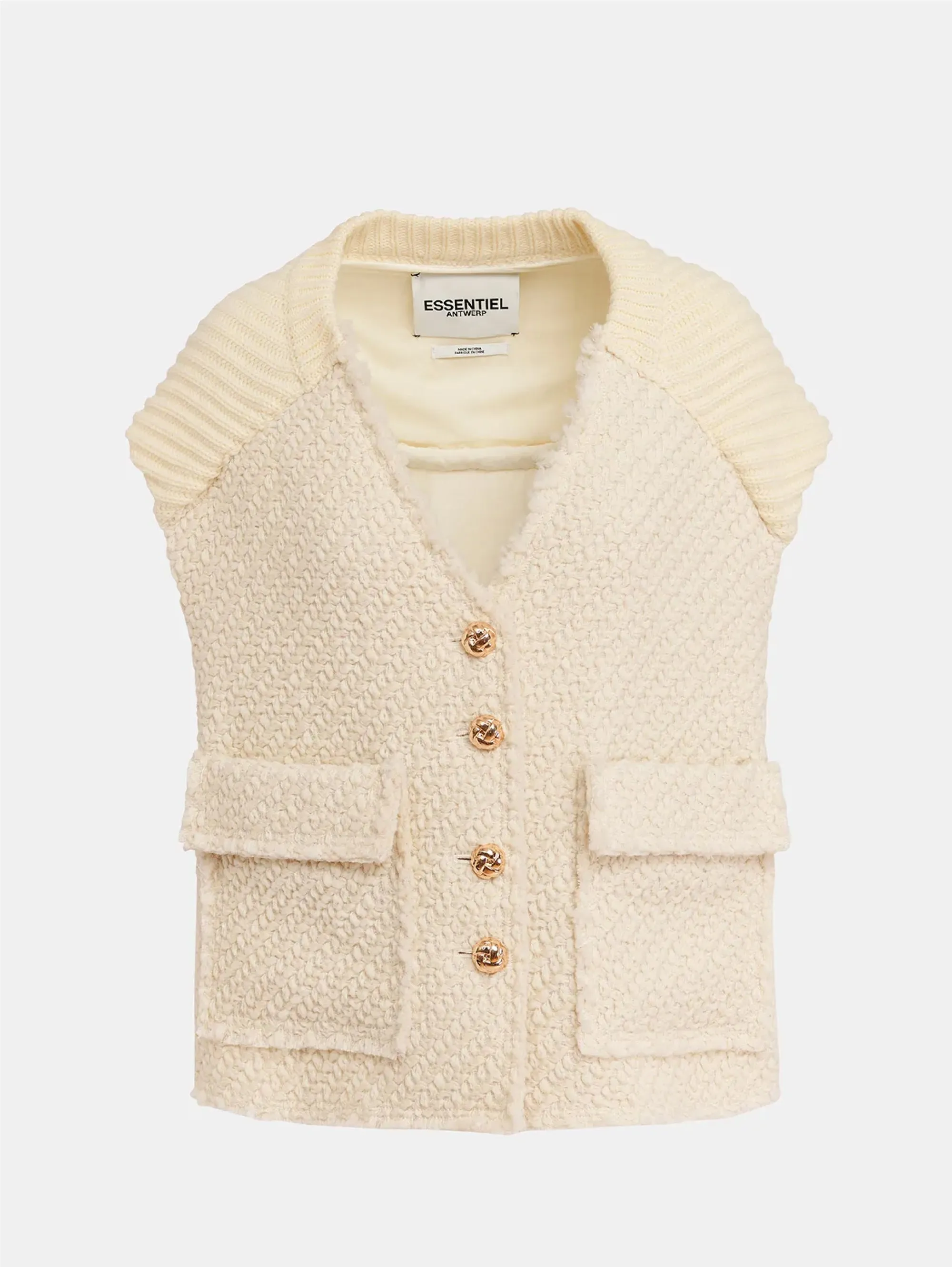 Gilet in Tweed Bianco