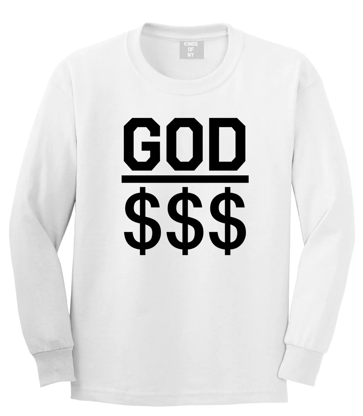 God Over Money Mens Long Sleeve T-Shirt