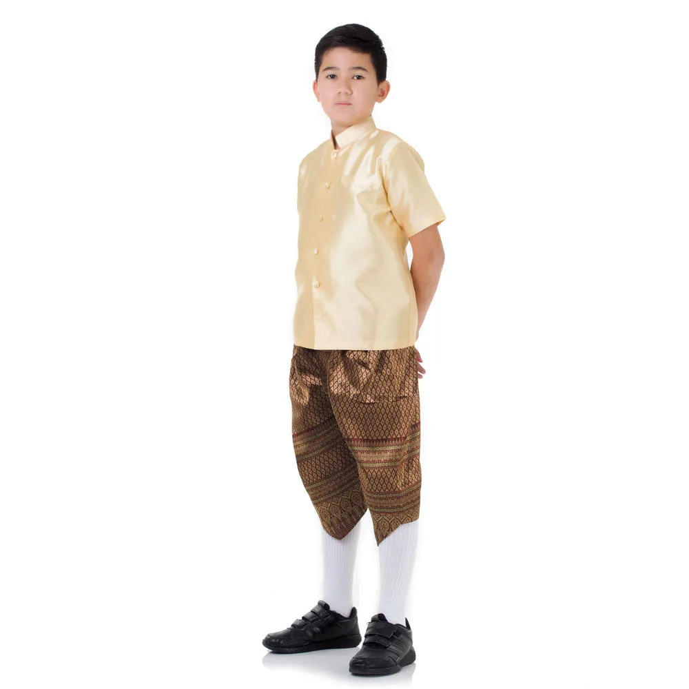 Golden Thai Boys Formal Ceremony Costume