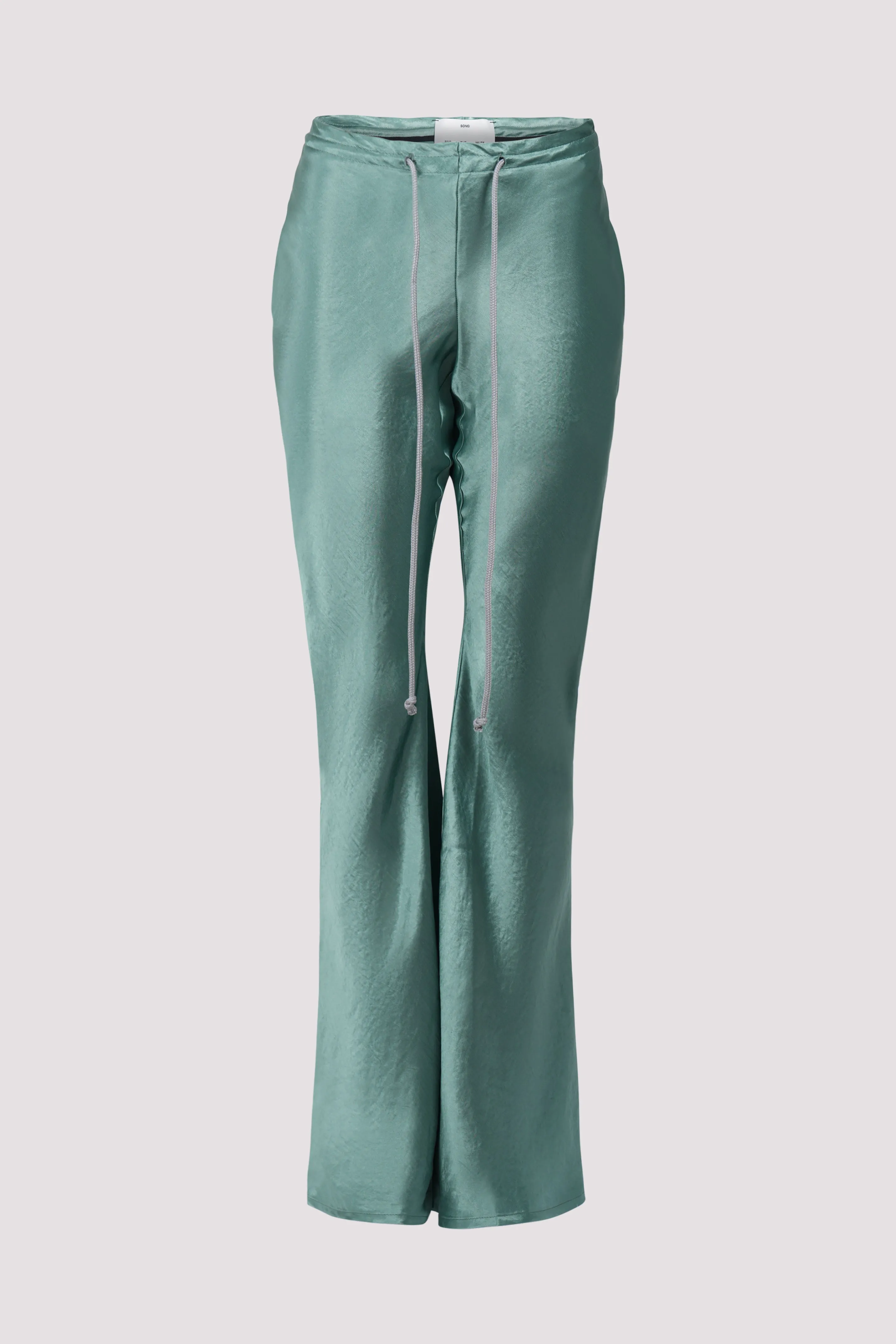 Green Bias Flared Pants