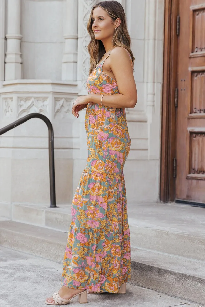 Groovy Vibes Bohemian Floral Print Jumpsuit