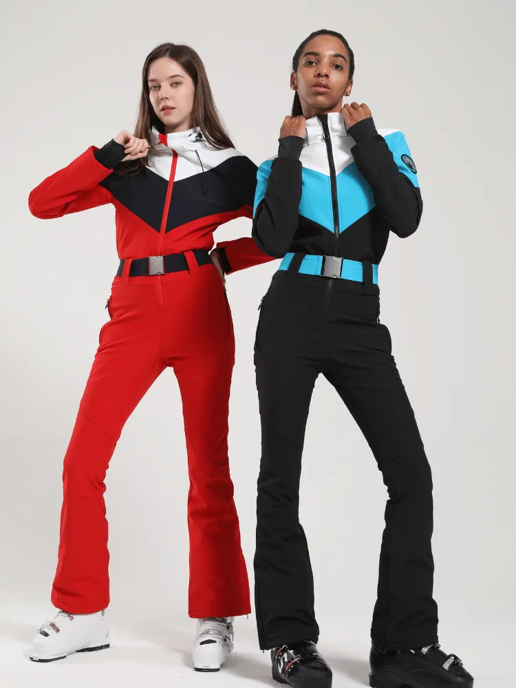 Gsou Snow Retro Belted Slim Ski Jumpsuit - US ONLY