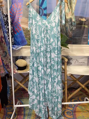 Gypsy Jumpsuit in Premium Sage Floral Silhouette