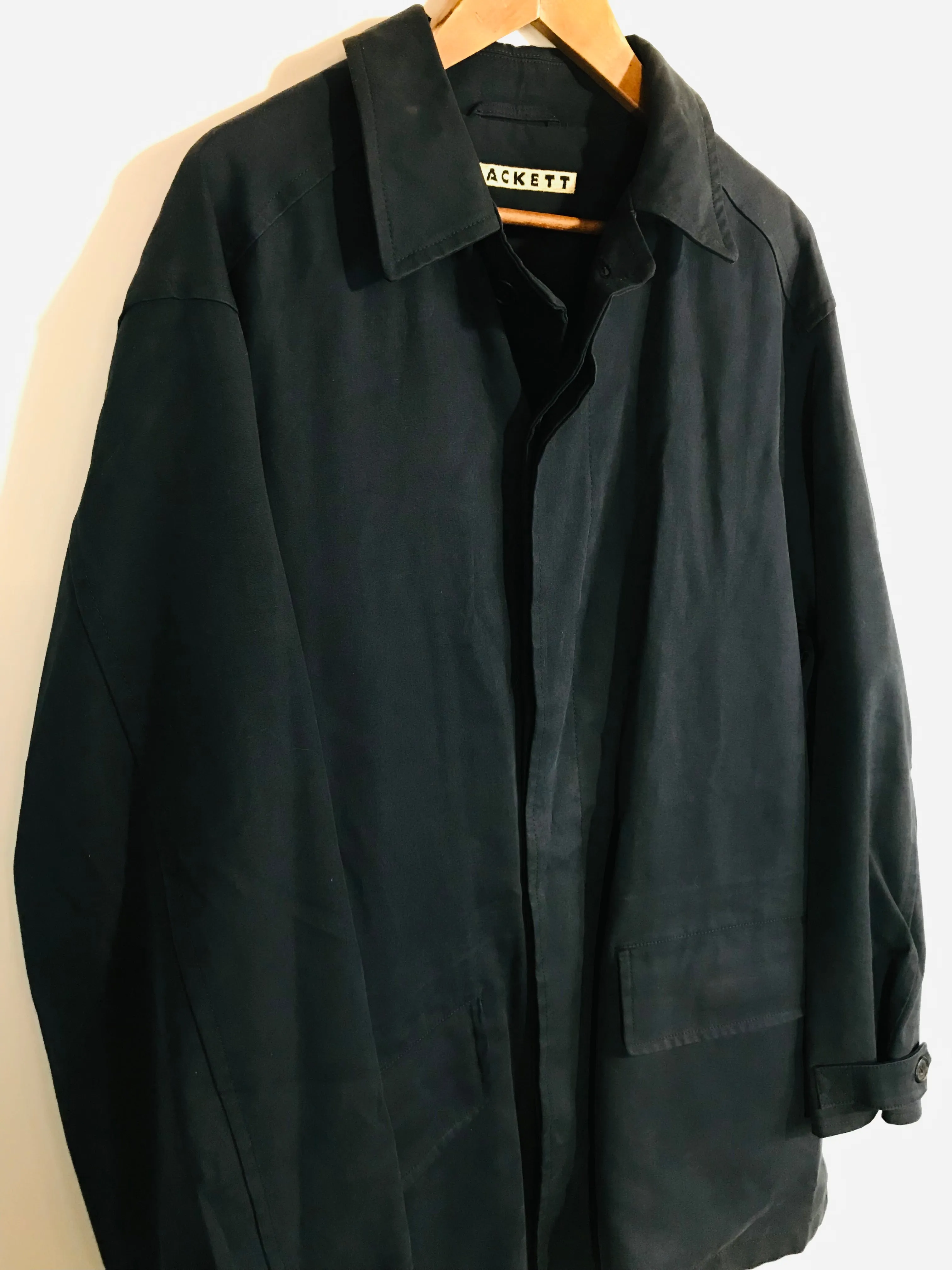 Hackett Men's Overcoat Coat | L | Blue
