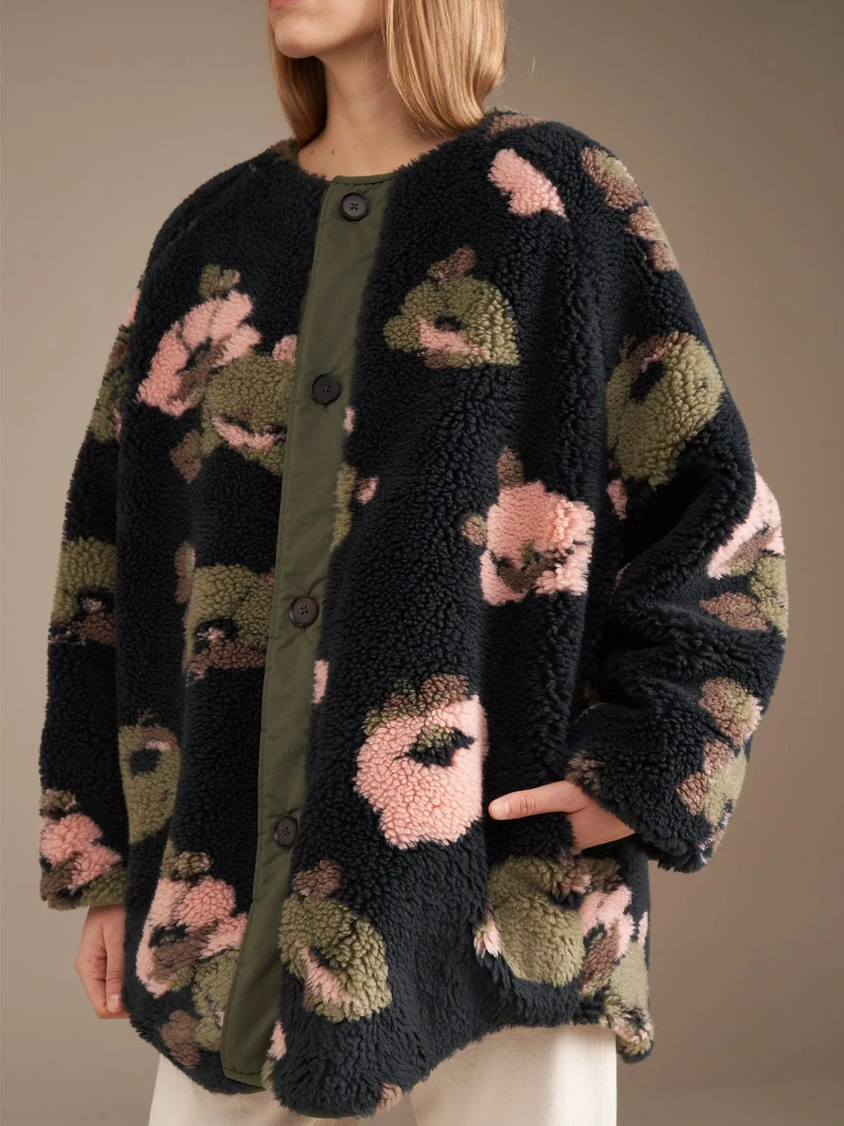 Hamon Coat Reversible- Black and Khaki