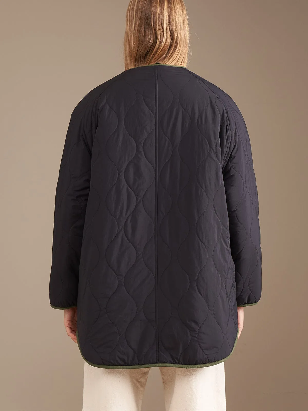 Hamon Coat Reversible- Black and Khaki