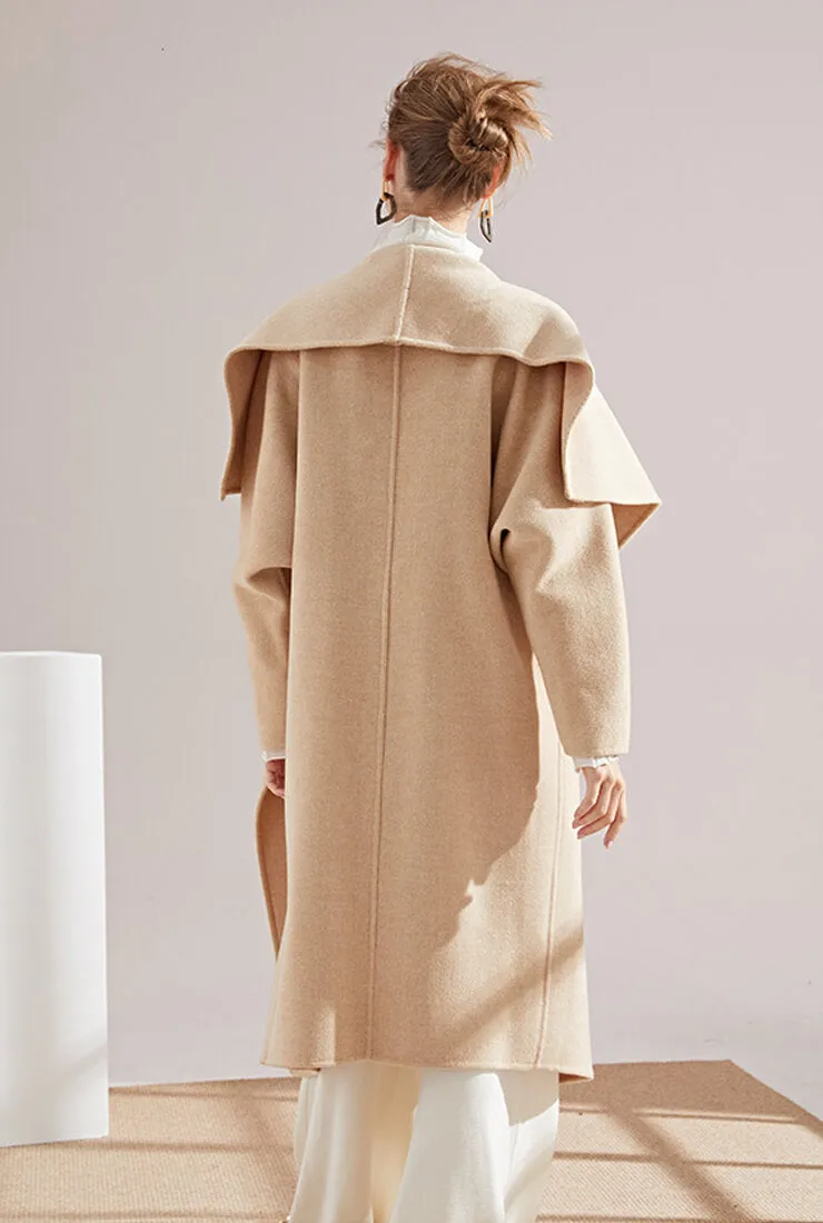 Hand Stitched Reversible Cashmere Wool Overcoat