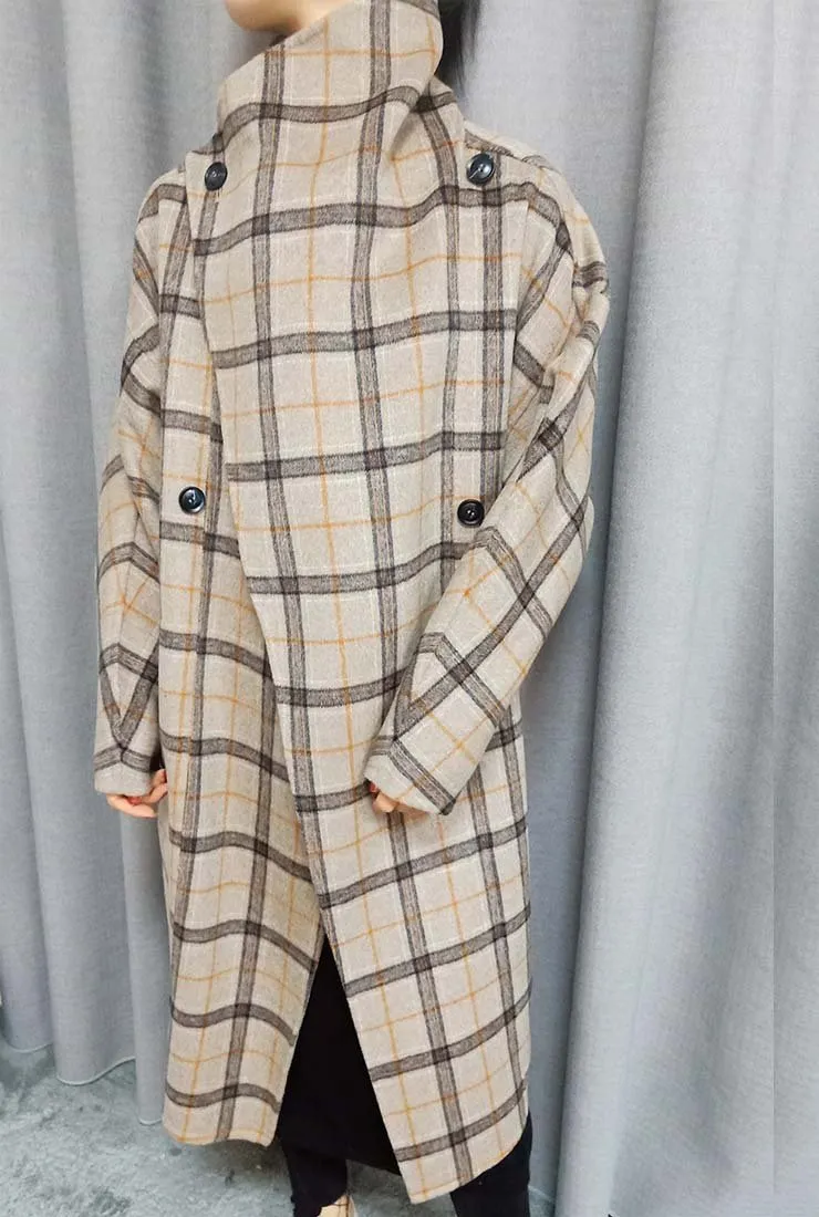 Hand Stitched Reversible Cashmere Wool Overcoat