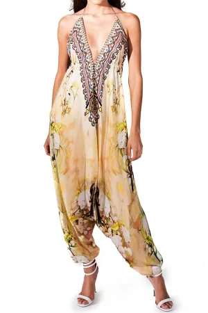 Harem Jumpsuit in Natural Print