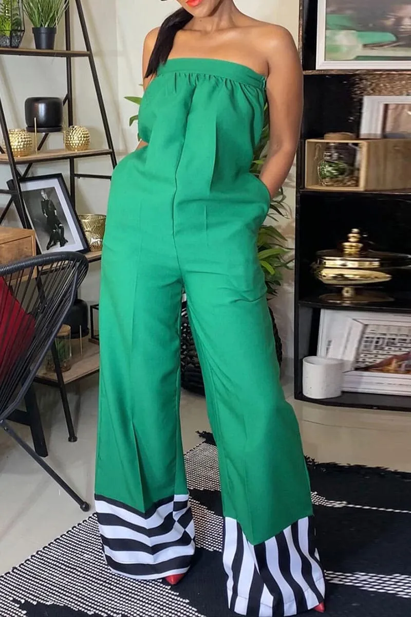 JA465 Strapless Wide Leg Jumpsuits