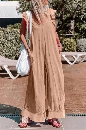JB759 V Neckline Baggy Jumpsuit