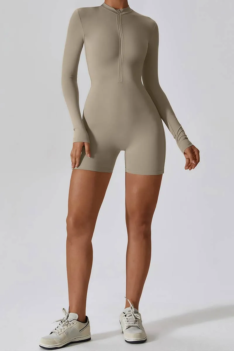 JG704 Solid Long Sleeve Romper