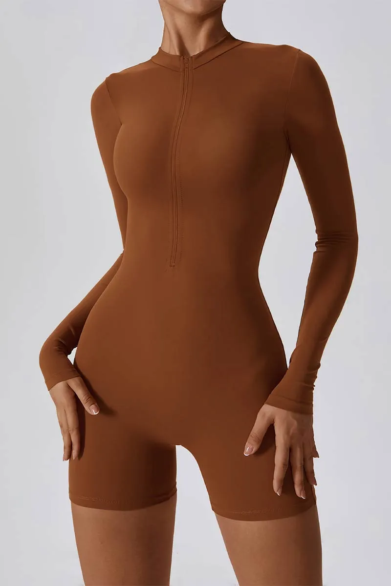 JG704 Solid Long Sleeve Romper