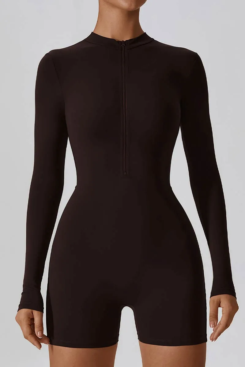 JG704 Solid Long Sleeve Romper