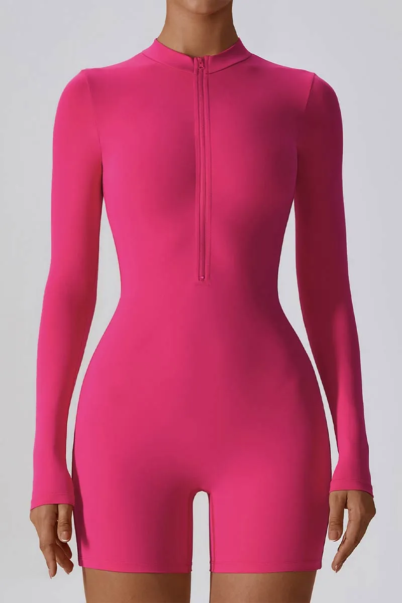 JG704 Solid Long Sleeve Romper