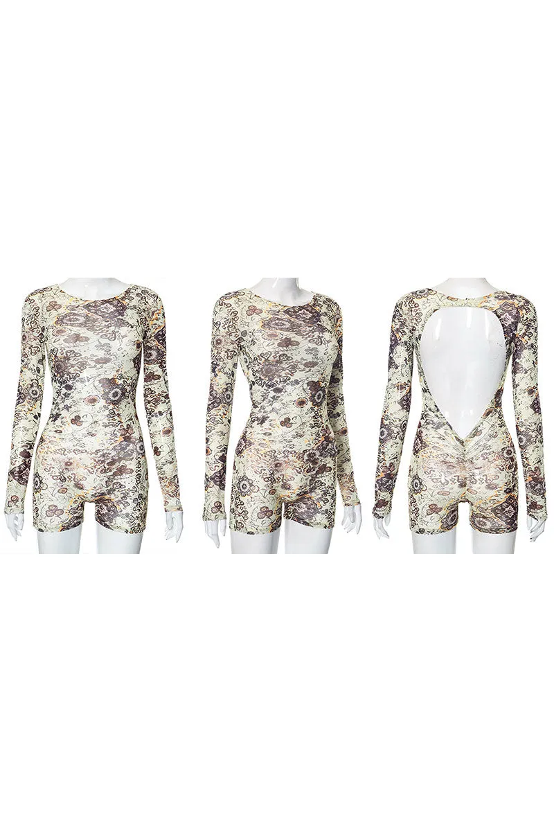 JH0192 Floral Mesh Rompers