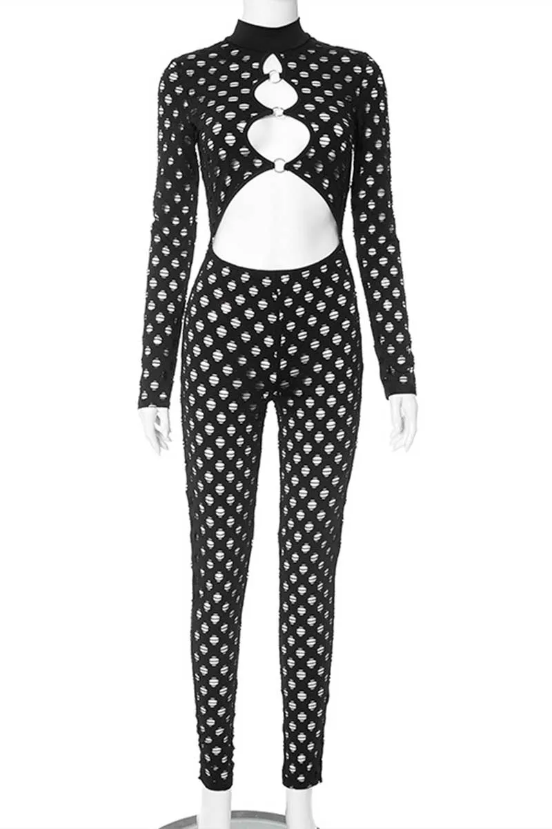 JI651 Hollow Out Cutout Jumpsuit