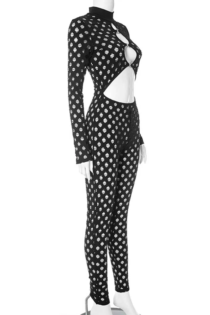 JI651 Hollow Out Cutout Jumpsuit