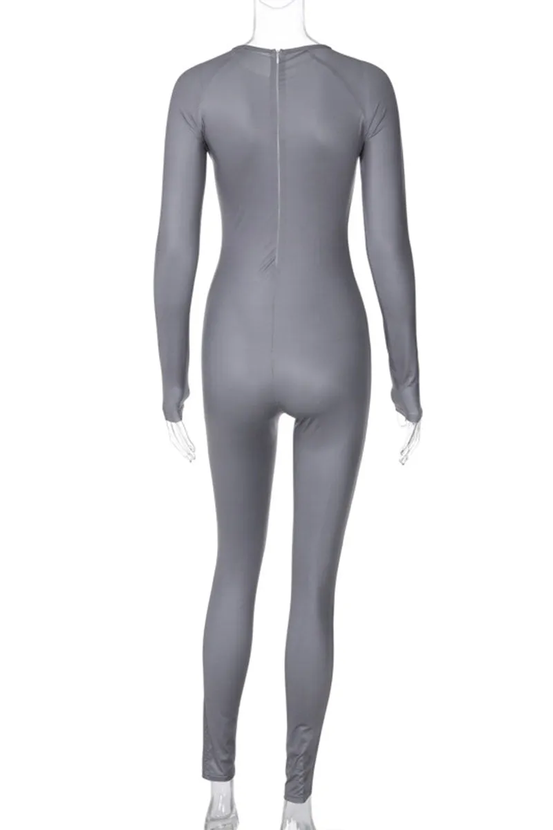 JI761 Long Sleeve Bodycon Jumpsuit