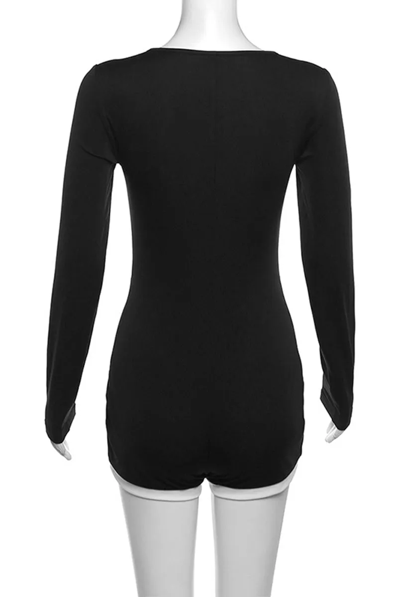 JI939 Deep U-Neck Romper