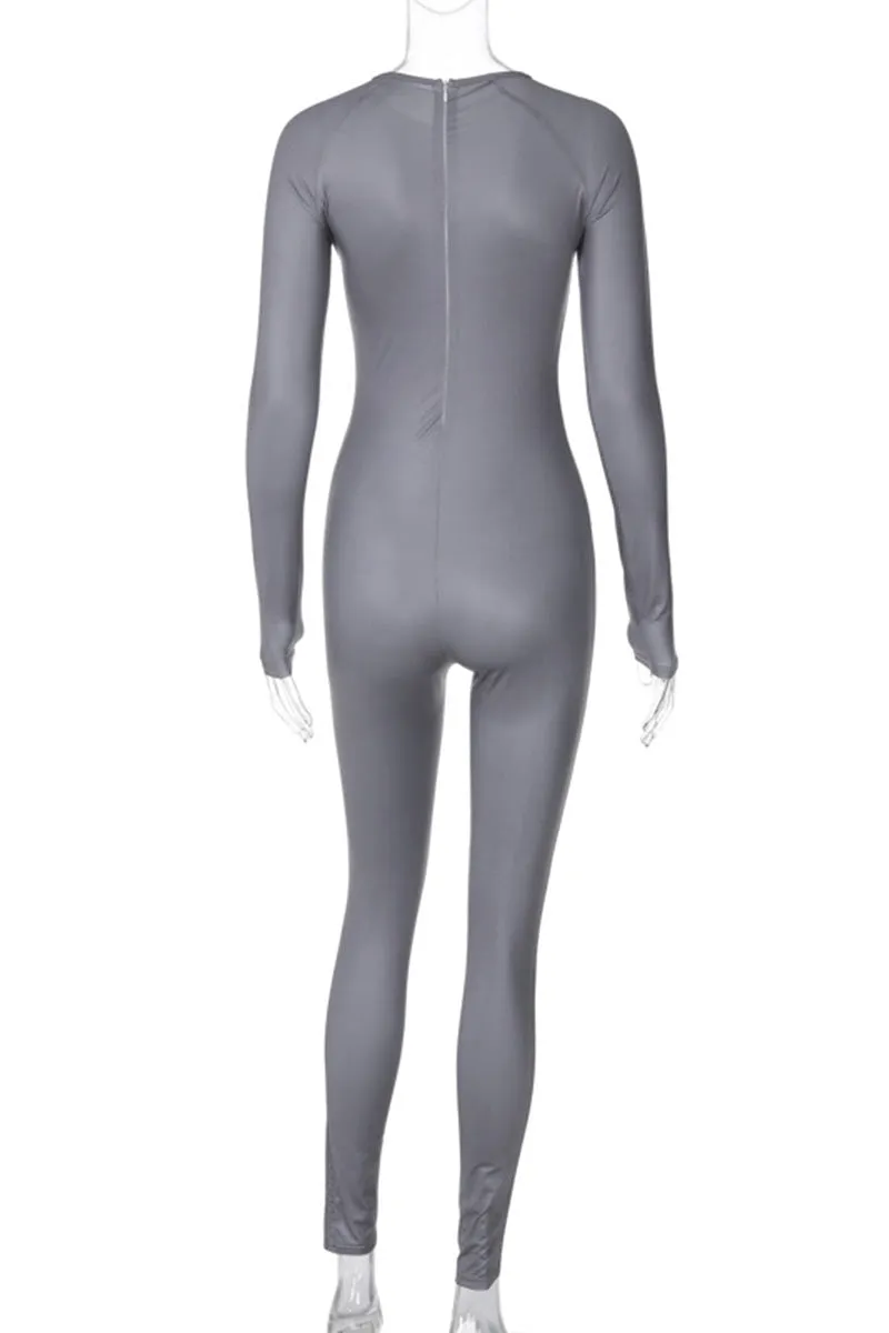 JJ0418 Graphic Bodycon Jumpsuits