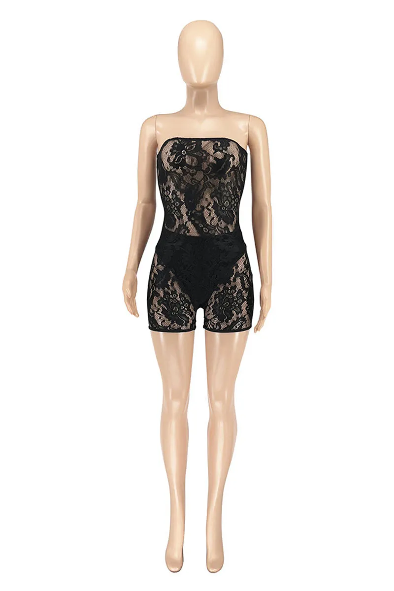 JM0114 Strapless Lace Rompers