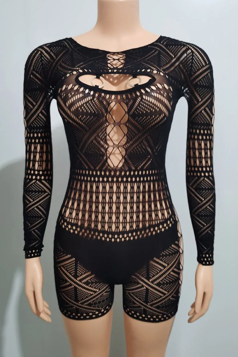 JN0104 Mesh Sheer Rompers