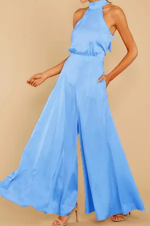 JNY4099 Sleeveless Howl Neck Jumpsuit
