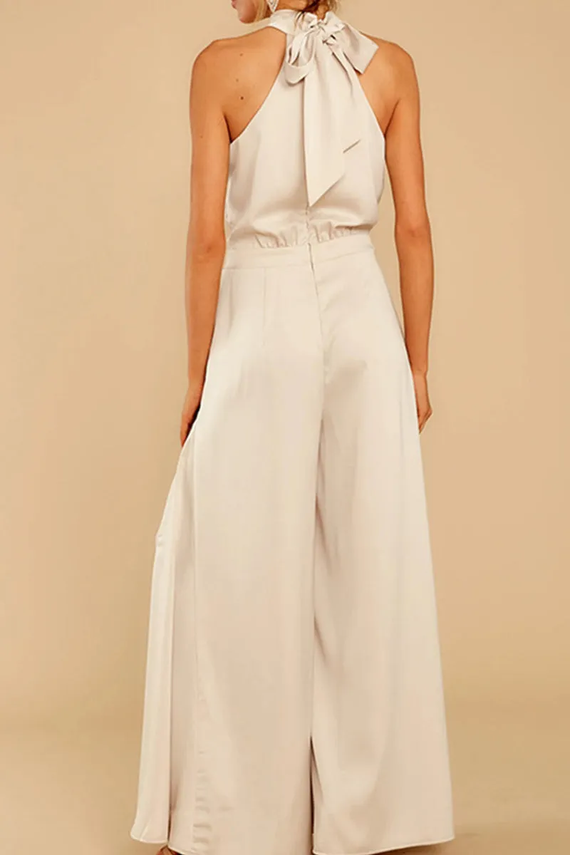 JNY4099 Sleeveless Howl Neck Jumpsuit