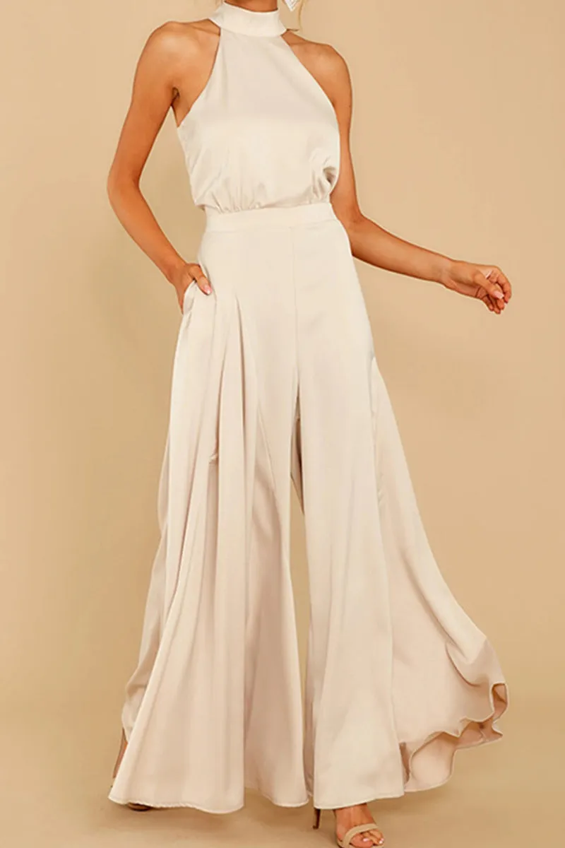 JNY4099 Sleeveless Howl Neck Jumpsuit