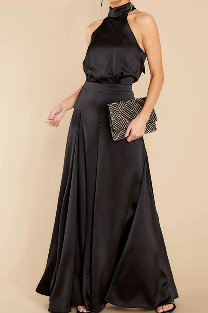 JNY4099 Sleeveless Howl Neck Jumpsuit