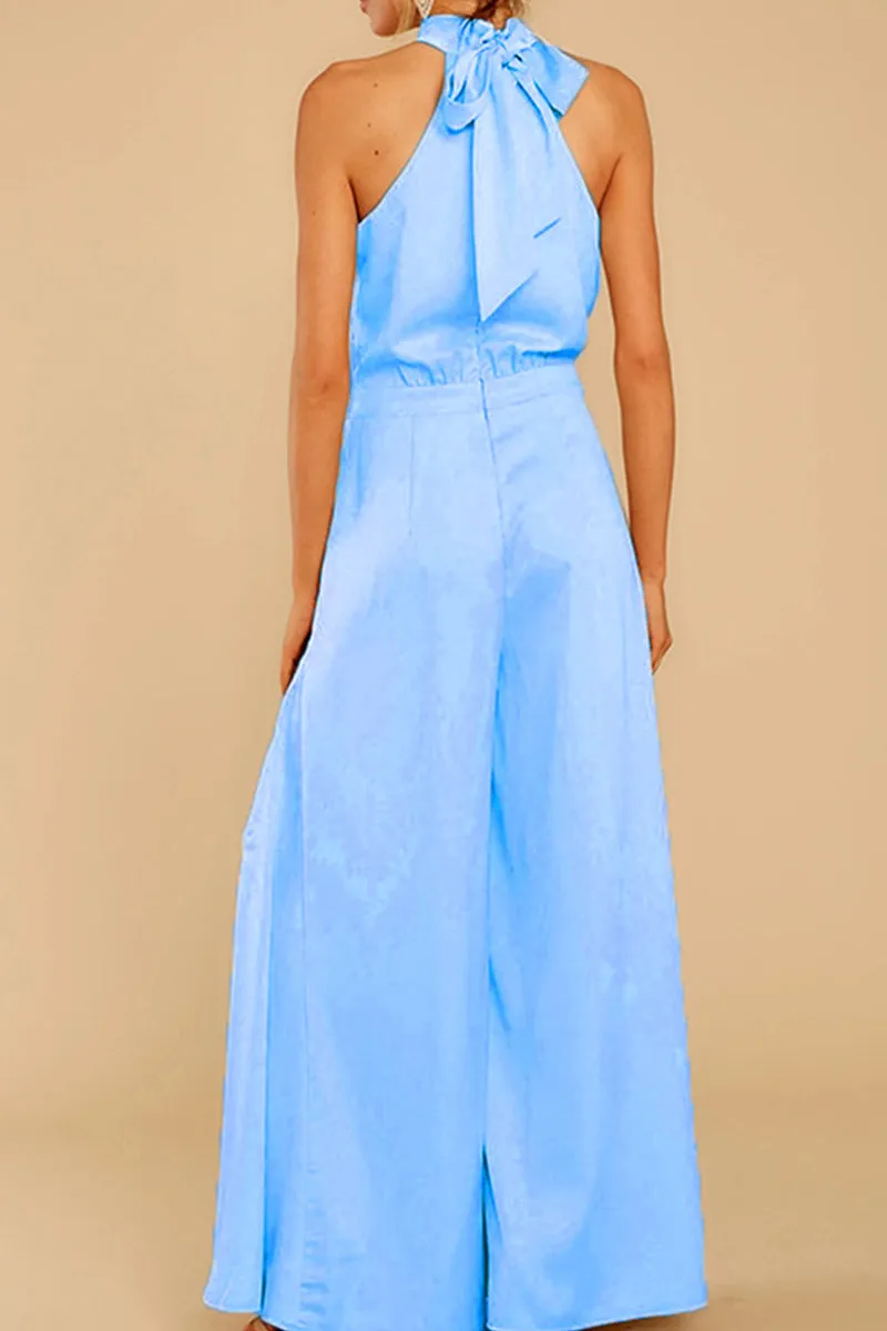 JNY4099 Sleeveless Howl Neck Jumpsuit