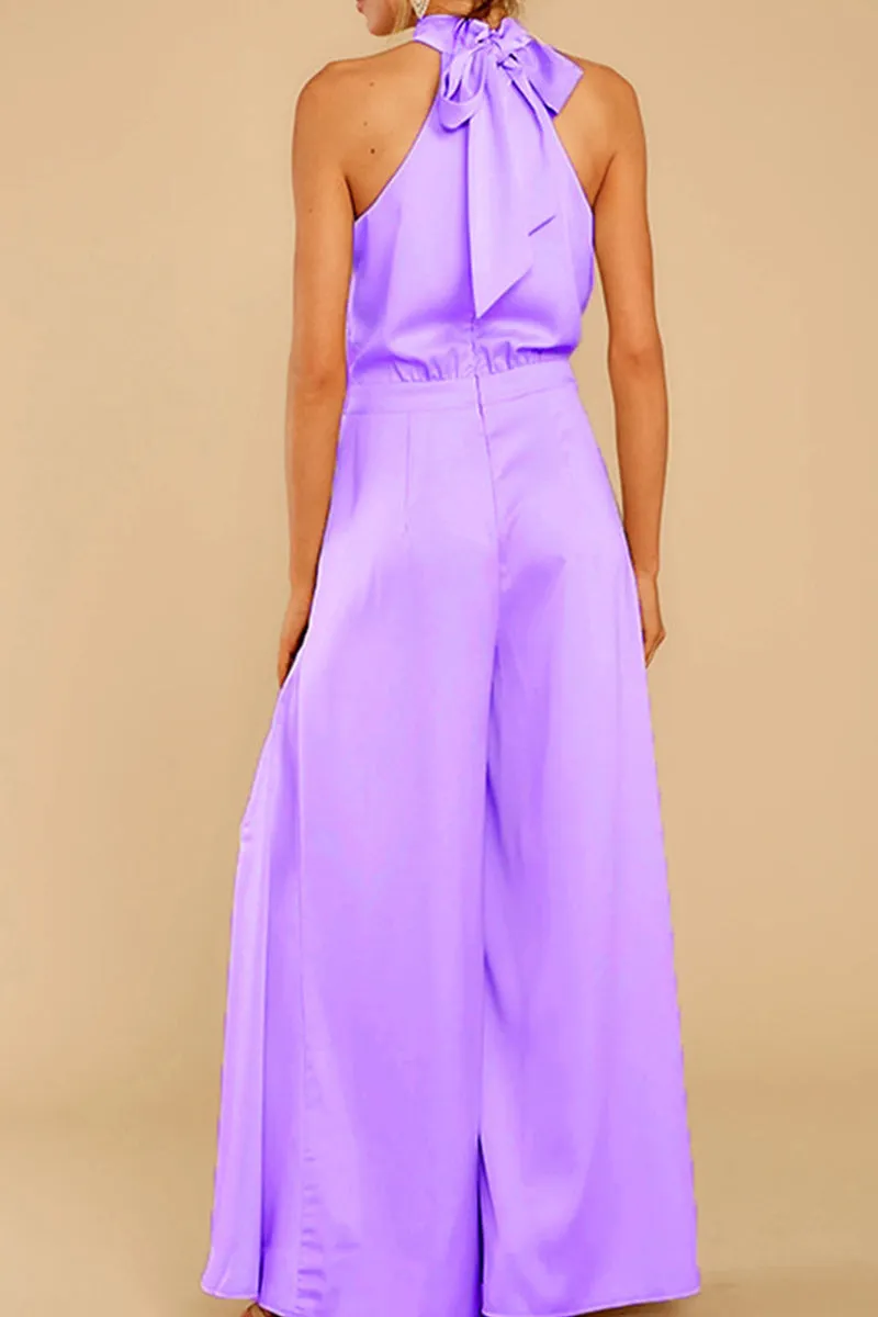 JNY4099 Sleeveless Howl Neck Jumpsuit