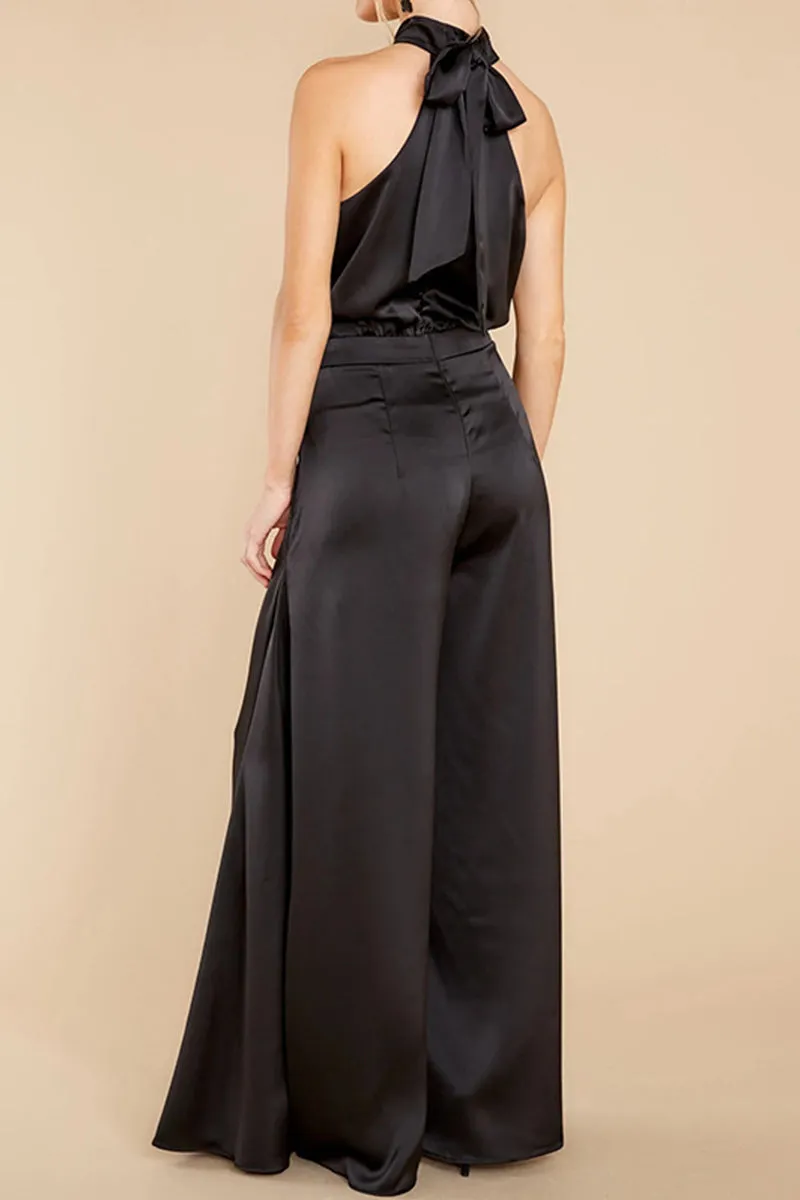 JNY4099 Sleeveless Howl Neck Jumpsuit