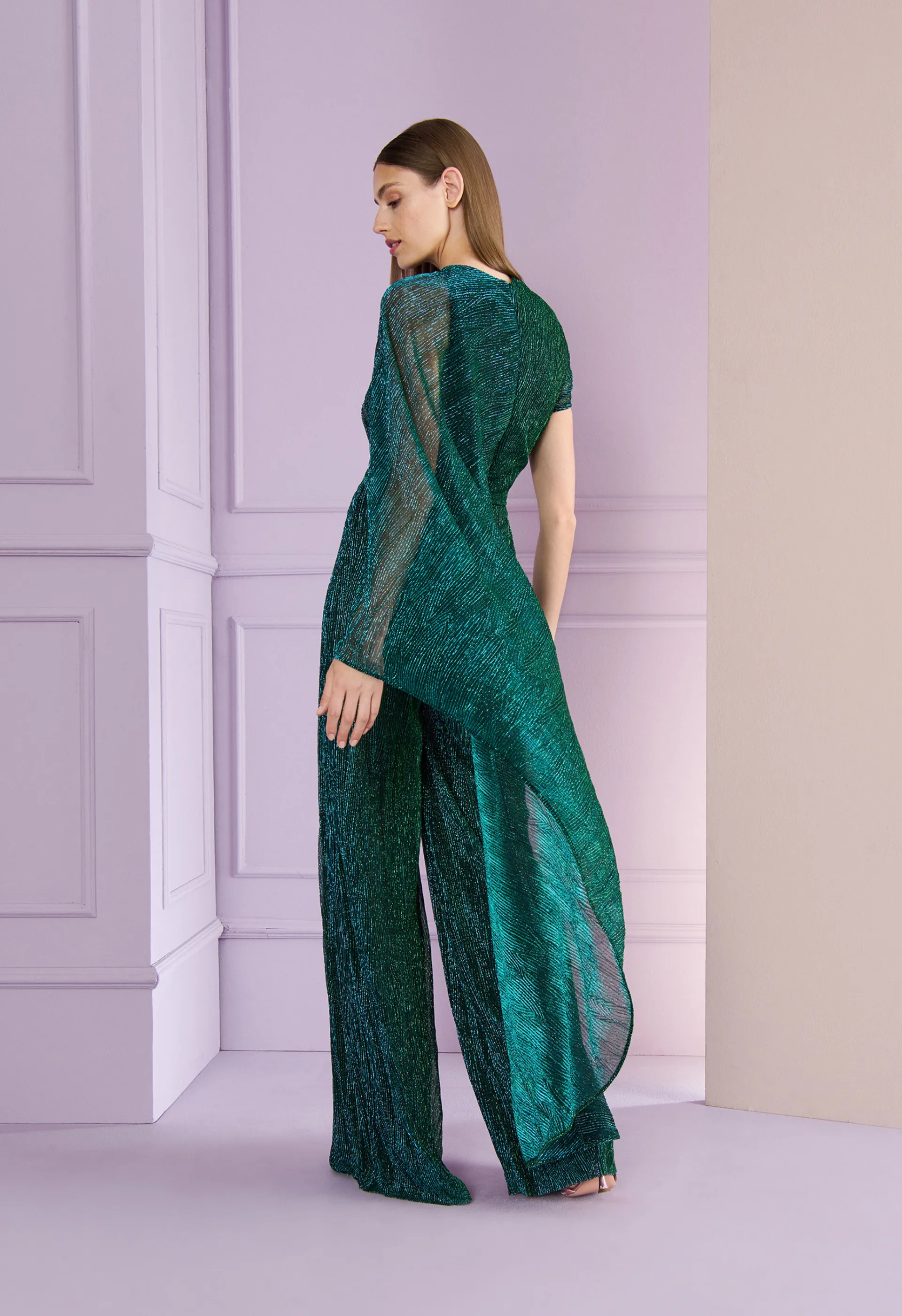 Jumpsuit with half cape