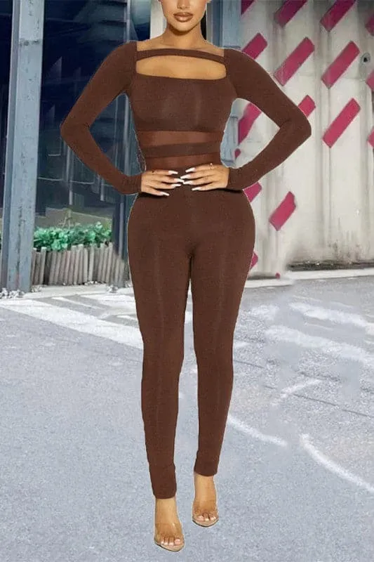 JX013 Long Sleeve Bodycon Jumpsuits