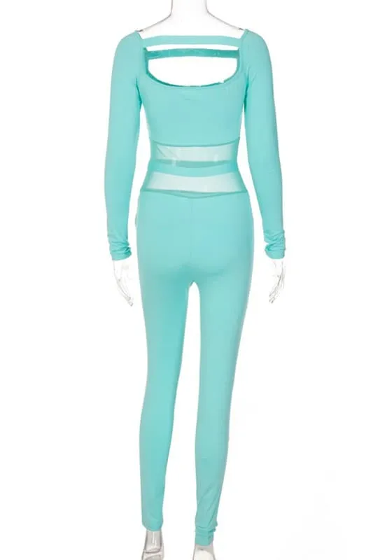 JX013 Long Sleeve Bodycon Jumpsuits