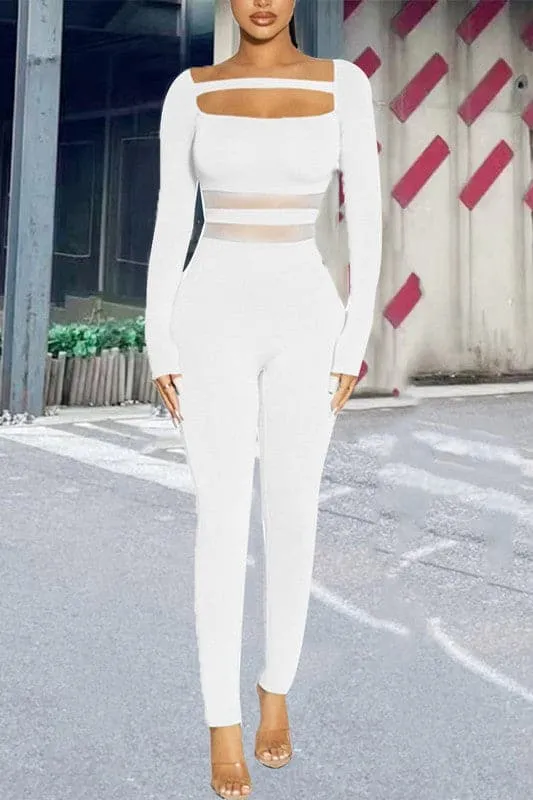 JX013 Long Sleeve Bodycon Jumpsuits