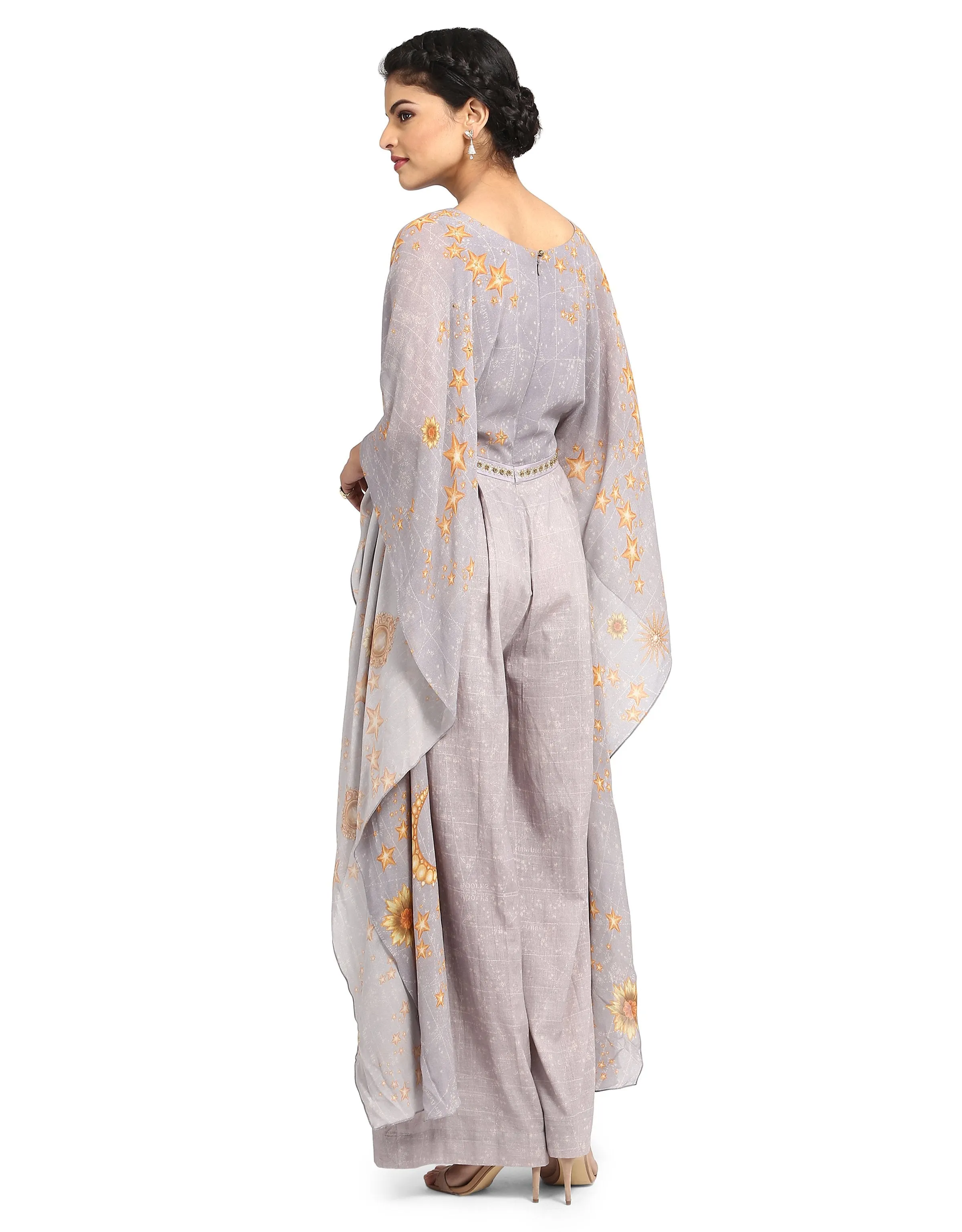 Kaftan Style Jumpsuit- Grey