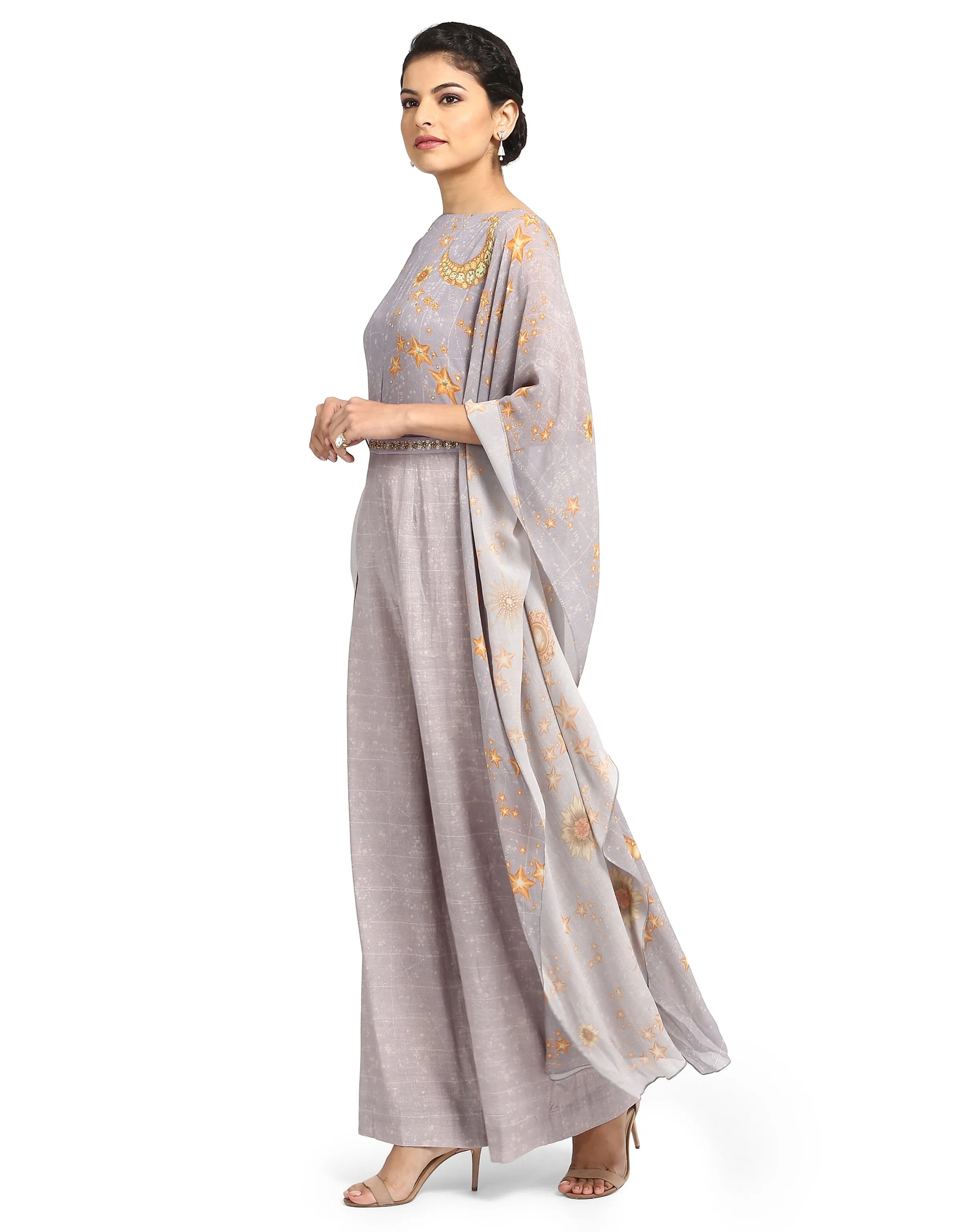 Kaftan Style Jumpsuit- Grey