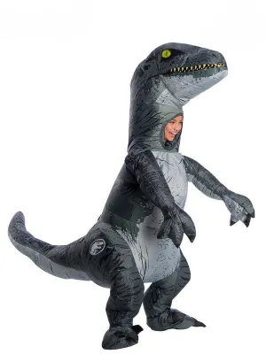 Kids Costume - Velociraptor Blue Inflatable Costume