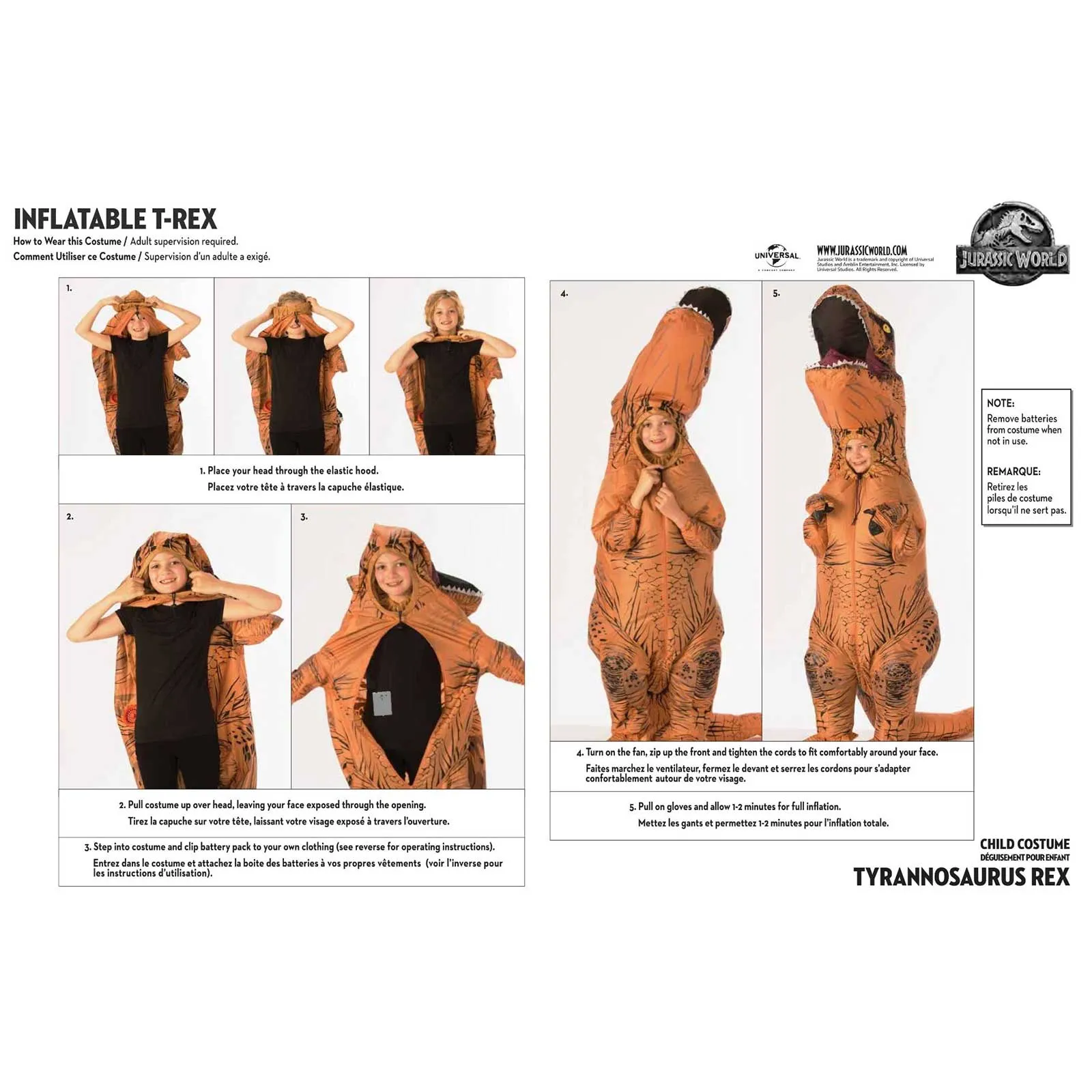 Kids Costume - Velociraptor Blue Inflatable Costume