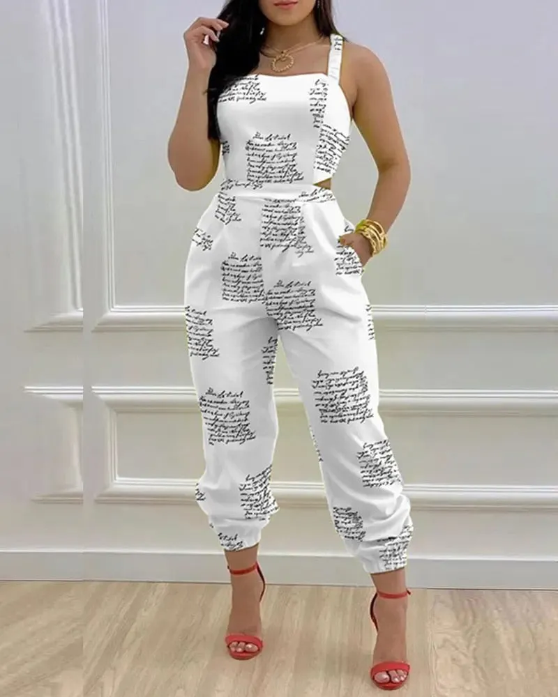 Lace Up  Backless Jumpsuit